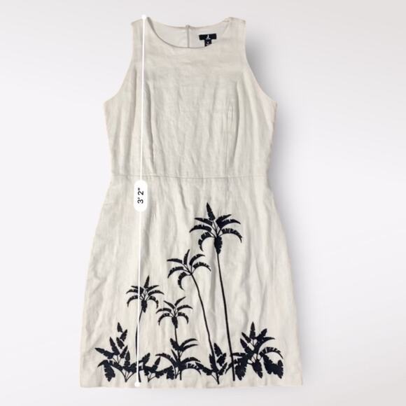 Jason Wu Palm Tree‎ Embroidery Sleeveless Mini Dress Womens Size 6 in Sand - Picture 3 of 11